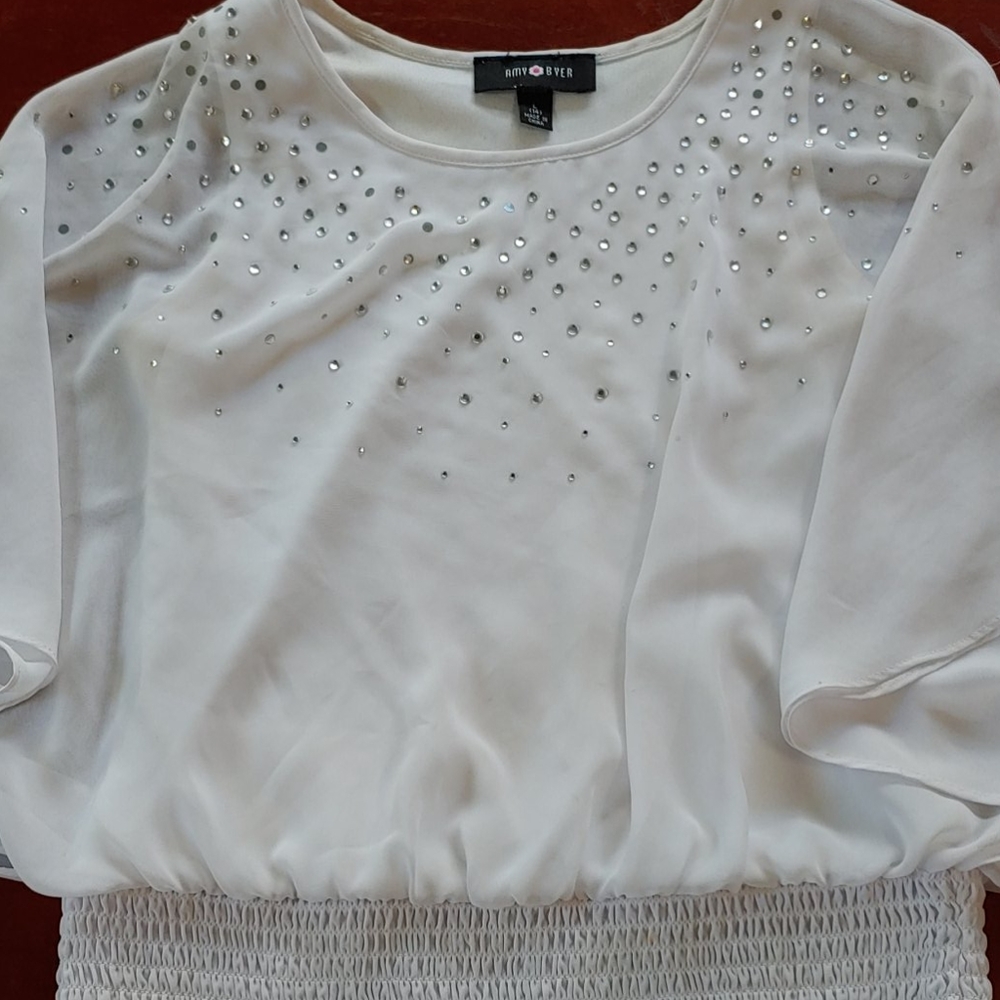 Amy Byer Girls L flutter sleeve blouse